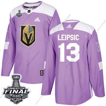 Adidas Kultaen Knights #13 Brendan Leipsic Violetti Aito Taistelee syöpää vastaan 2018 Stanley Cup Final Ommeltu NHL Paita – Miesten