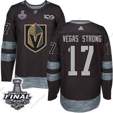 Adidas Kultaen Knights #17 Vegas Strong Musta 1917-2017 100th Vuosipäivä 2018 Stanley Cup Final Ommeltu NHL Paita – Miesten