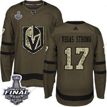 Adidas Kultaen Knights #17 Vegas Strong Vihreä Salute to Service 2018 Stanley Cup Final Ommeltu NHL Paita – Miesten