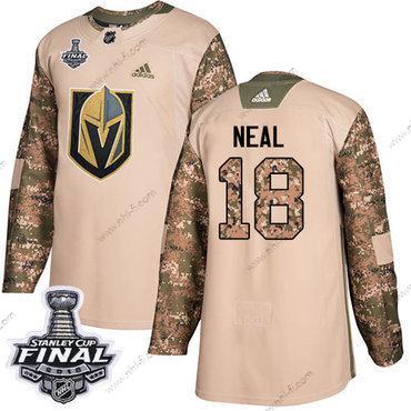 Adidas Kultaen Knights #18 James Neal Maastokuvio Aito 2017 Veterans Day 2018 Stanley Cup Final Ommeltu NHL Paita – Miesten