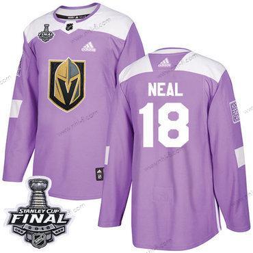 Adidas Kultaen Knights #18 James Neal Violetti Aito Taistelee syöpää vastaan 2018 Stanley Cup Final Ommeltu NHL Paita – Miesten