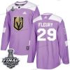 Adidas Kultaen Knights #29 Marc-Andre Fleury Violetti Aito Taistelee syöpää vastaan 2018 Stanley Cup Final Ommeltu NHL Paita – Miesten