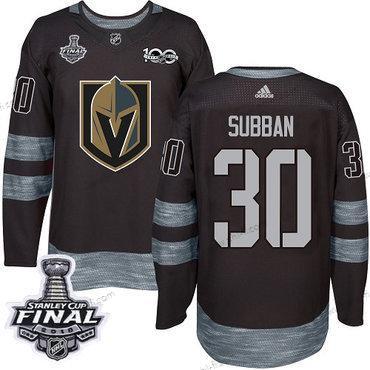 Adidas Kultaen Knights #30 Malcolm Subban Musta 1917-2017 100th Vuosipäivä 2018 Stanley Cup Final Ommeltu NHL Paita – Miesten