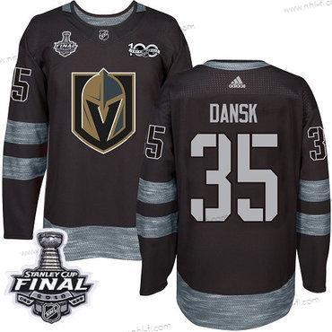 Adidas Kultaen Knights #35 Oscar Dansk Musta 1917-2017 100th Vuosipäivä 2018 Stanley Cup Final Ommeltu NHL Paita – Miesten