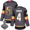 Adidas Kultaen Knights #4 Clayton Stoner Harmaa Kotiottelu Aito 2018 Stanley Cup Final Ommeltu NHL Paita – Miesten