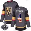 Adidas Kultaen Knights #4 Clayton Stoner Harmaa Kotiottelu Aito USA Flag 2018 Stanley Cup Final Ommeltu NHL Paita – Miesten