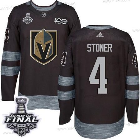 Adidas Kultaen Knights #4 Clayton Stoner Musta 1917-2017 100th Vuosipäivä 2018 Stanley Cup Final Ommeltu NHL Paita – Miesten