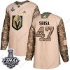 Adidas Kultaen Knights #47 Luca Sbisa Maastokuvio Aito 2017 Veterans Day 2018 Stanley Cup Final Ommeltu NHL Paita – Miesten