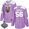 Adidas Kultaen Knights #56 Erik Haula Violetti Aito Taistelee syöpää vastaan 2018 Stanley Cup Final Ommeltu NHL Paita – Miesten