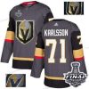 Adidas Kultaen Knights #71 William Karlsson Harmaa Kotiottelu Aito Kulta 2018 Stanley Cup Final Ommeltu NHL Paita – Miesten