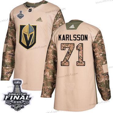 Adidas Kultaen Knights #71 William Karlsson Maastokuvio Aito 2017 Veterans Day 2018 Stanley Cup Final Ommeltu NHL Paita – Miesten