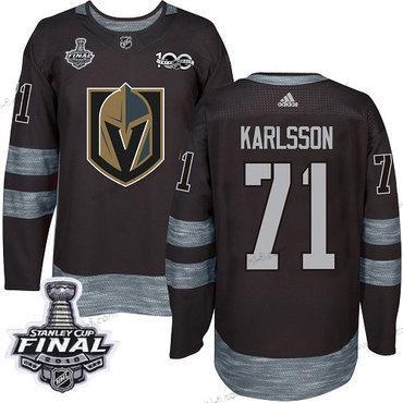 Adidas Kultaen Knights #71 William Karlsson Musta 1917-2017 100th Vuosipäivä 2018 Stanley Cup Final Ommeltu NHL Paita – Miesten