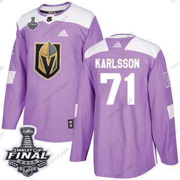 Adidas Kultaen Knights #71 William Karlsson Violetti Aito Taistelee syöpää vastaan 2018 Stanley Cup Final Ommeltu NHL Paita – Miesten