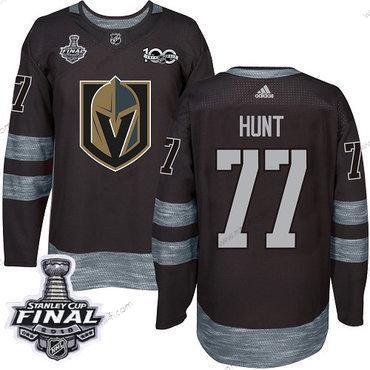 Adidas Kultaen Knights #77 Brad Hunt Musta 1917-2017 100th Vuosipäivä 2018 Stanley Cup Final Ommeltu NHL Paita – Miesten