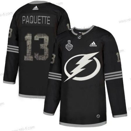 Adidas Lightning #13 Cedric Paquette Musta Aito Klassinen 2020 Stanley Cup Final Ommeltu NHL Paita – Miesten