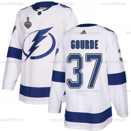 Adidas Lightning #37 Yanni Gourde Valkoinen Road Aito 2020 Stanley Cup Final Ommeltu NHL Paita – Miesten