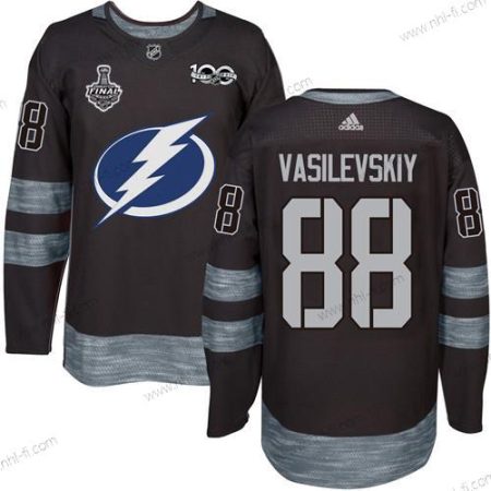 Adidas Lightning #88 Andrei Vasilevskiy Musta 1917-2017 100th Vuosipäivä 2020 Stanley Cup Final Ommeltu NHL Paita – Miesten