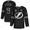 Adidas Lightning #9 Tyler Johnson Musta Aito Klassinen 2020 Stanley Cup Final Ommeltu NHL Paita – Miesten