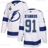 Adidas Lightning #91 Steven Stamkos Valkoinen Road Aito 2020 Stanley Cup Final Ommeltu NHL Paita – Miesten