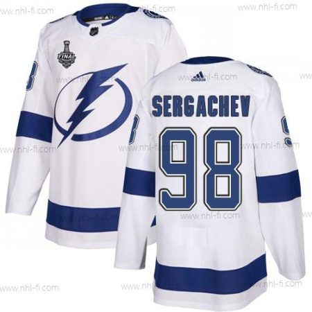 Adidas Lightning #98 Mikhail Sergachev Valkoinen Road Aito 2020 Stanley Cup Final Ommeltu NHL Paita – Miesten