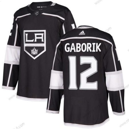 Adidas Los Angeles Kings #12 Marian Gaborik Musta Kotiottelu Aito Ommeltu NHL Paita – Miesten