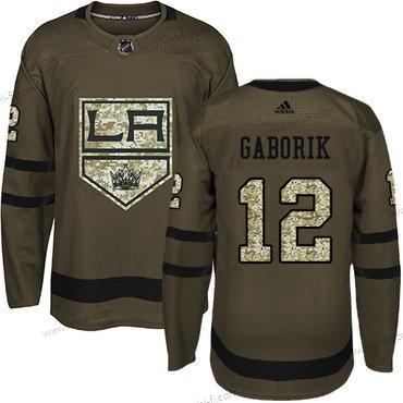 Adidas Los Angeles Kings #12 Marian Gaborik Vihreä Salute to Service Ommeltu NHL Paita – Miesten