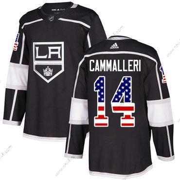 Adidas Los Angeles Kings #14 Mike Cammalleri Musta Kotiottelu Aito USA Flag Ommeltu NHL Paita – Miesten