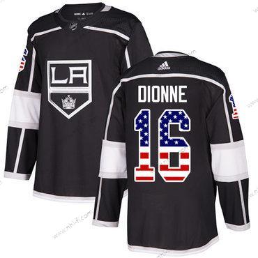 Adidas Los Angeles Kings #16 Marcel Dionne Musta Kotiottelu Aito USA Flag Ommeltu NHL Paita – Miesten