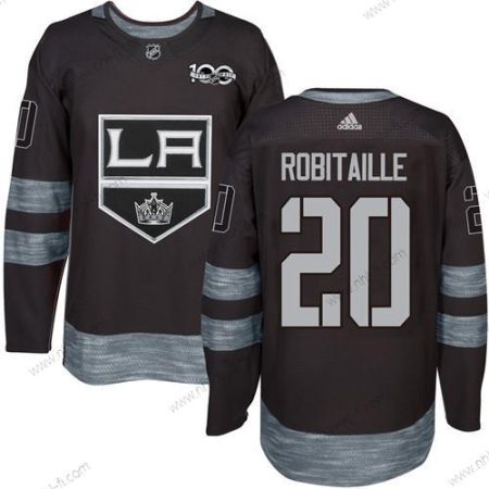 Adidas Los Angeles Kings #20 Luc Robitaille Musta 1917-2017 100th Vuosipäivä Ommeltu NHL Paita – Miesten