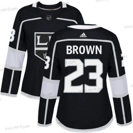 Adidas Los Angeles Kings #23 Dustin Brown Musta Kotiottelu Aito Ommeltu NHL Paita – Naisten