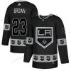 Adidas Los Angeles Kings #23 Dustin Brown Musta Maajoukkue Logos Paita – Miesten