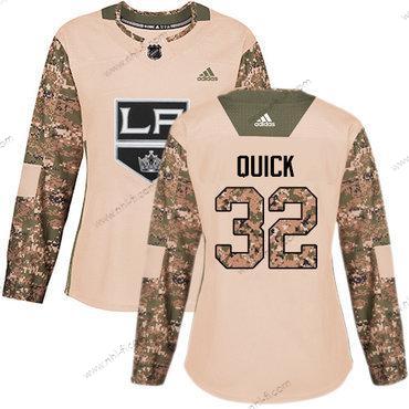 Adidas Los Angeles Kings #32 Jonathan Quick Maastokuvio Aito 2017 Veterans Day Ommeltu NHL Paita – Naisten