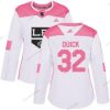 Adidas Los Angeles Kings #32 Jonathan Quick Valkoinen Pinkki Aito Ommeltu NHL Paita – Naisten