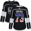 Adidas Los Angeles Kings #73 Tyler Toffoli Musta Kotiottelu Aito USA Flag Ommeltu NHL Paita – Naisten