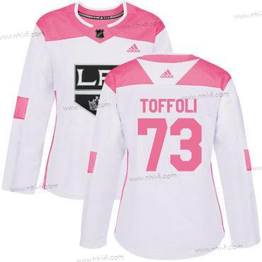 Adidas Los Angeles Kings #73 Tyler Toffoli Valkoinen Pinkki Aito Ommeltu NHL Paita – Naisten