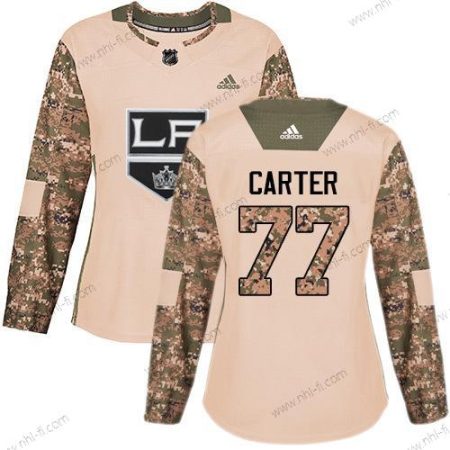 Adidas Los Angeles Kings #77 Jeff Carter Maastokuvio Aito 2017 Veterans Day Ommeltu NHL Paita – Naisten