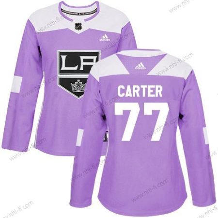 Adidas Los Angeles Kings #77 Jeff Carter Violetti Aito Taistelee syöpää vastaan Ommeltu NHL Paita – Naisten