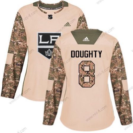 Adidas Los Angeles Kings #8 Drew Doughty Maastokuvio Aito 2017 Veterans Day Ommeltu NHL Paita – Naisten