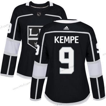 Adidas Los Angeles Kings #9 Adrian Kempe Musta Kotiottelu Aito Ommeltu NHL Paita – Naisten