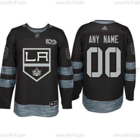 Adidas Los Angeles Kings Räätälöidyt Musta 1917-2017 100th Vuosipäivä Ommeltu NHL Paita