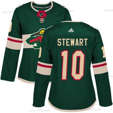 Adidas Minnesota Wild #10 Chris Stewart Vihreä Kotiottelu Aito Ommeltu NHL Paita – Naisten