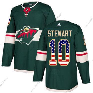 Adidas Minnesota Wild #10 Chris Stewart Vihreä Kotiottelu Aito USA Flag Ommeltu NHL Paita – Miesten