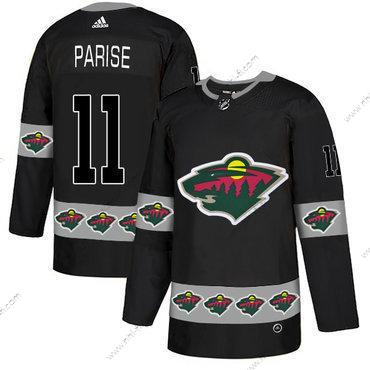 Adidas Minnesota Wild #11 Zach Parise Musta Maajoukkue Logos Paita – Miesten