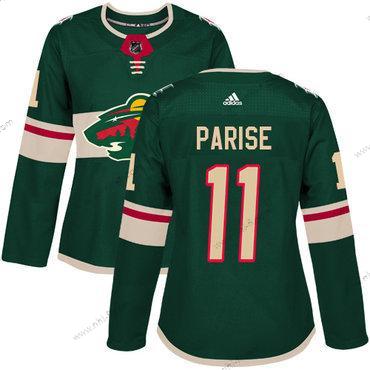 Adidas Minnesota Wild #11 Zach Parise Vihreä Kotiottelu Aito Ommeltu NHL Paita – Naisten