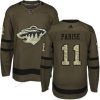 Adidas Minnesota Wild #11 Zach Parise Vihreä Salute to Service Ommeltu NHL Paita – Miesten