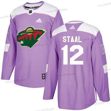 Adidas Minnesota Wild #12 Eric Staal Violetti Aito Taistelee syöpää vastaan Ommeltu NHL Paita – Miesten