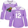 Adidas Minnesota Wild #12 Eric Staal Violetti Aito Taistelee syöpää vastaan Ommeltu NHL Paita – Naisten