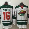 Adidas Minnesota Wild #16 Jason Zucker Valkoinen Road Aito Ommeltu NHL Paita – Miesten