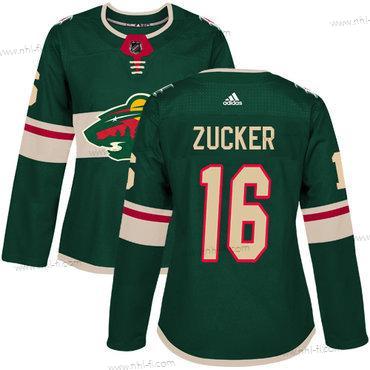 Adidas Minnesota Wild #16 Jason Zucker Vihreä Kotiottelu Aito Ommeltu NHL Paita – Naisten