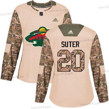 Adidas Minnesota Wild #20 Ryan Suter Maastokuvio Aito 2017 Veterans Day Ommeltu NHL Paita – Naisten